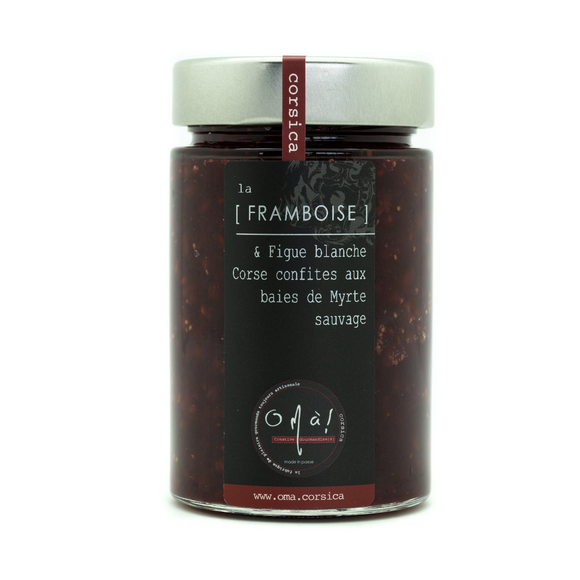 CONFITURE FRAMBOISE - FIGUE BLANCHE BAIES DE MYRTE